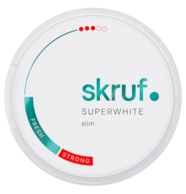 Nikotinbeutel-Dose slim strong von skruf SUPER WHITE