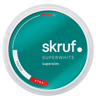 Nikotinbeutel-Dose SuperSlim xtra von skruf SUPER WHITE