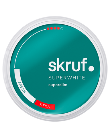 Nikotinbeutel-Dose SuperSlim xtra von skruf SUPER WHITE