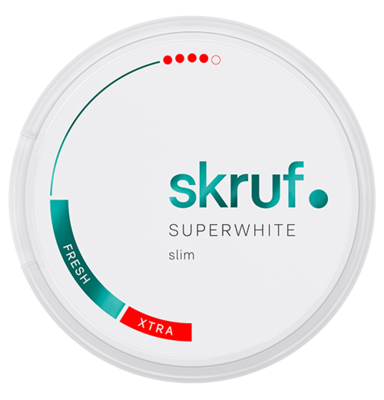 Nikotinbeutel-Dose slim xtra von skruf SUPER WHITE